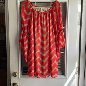 Coral Stripped Dress